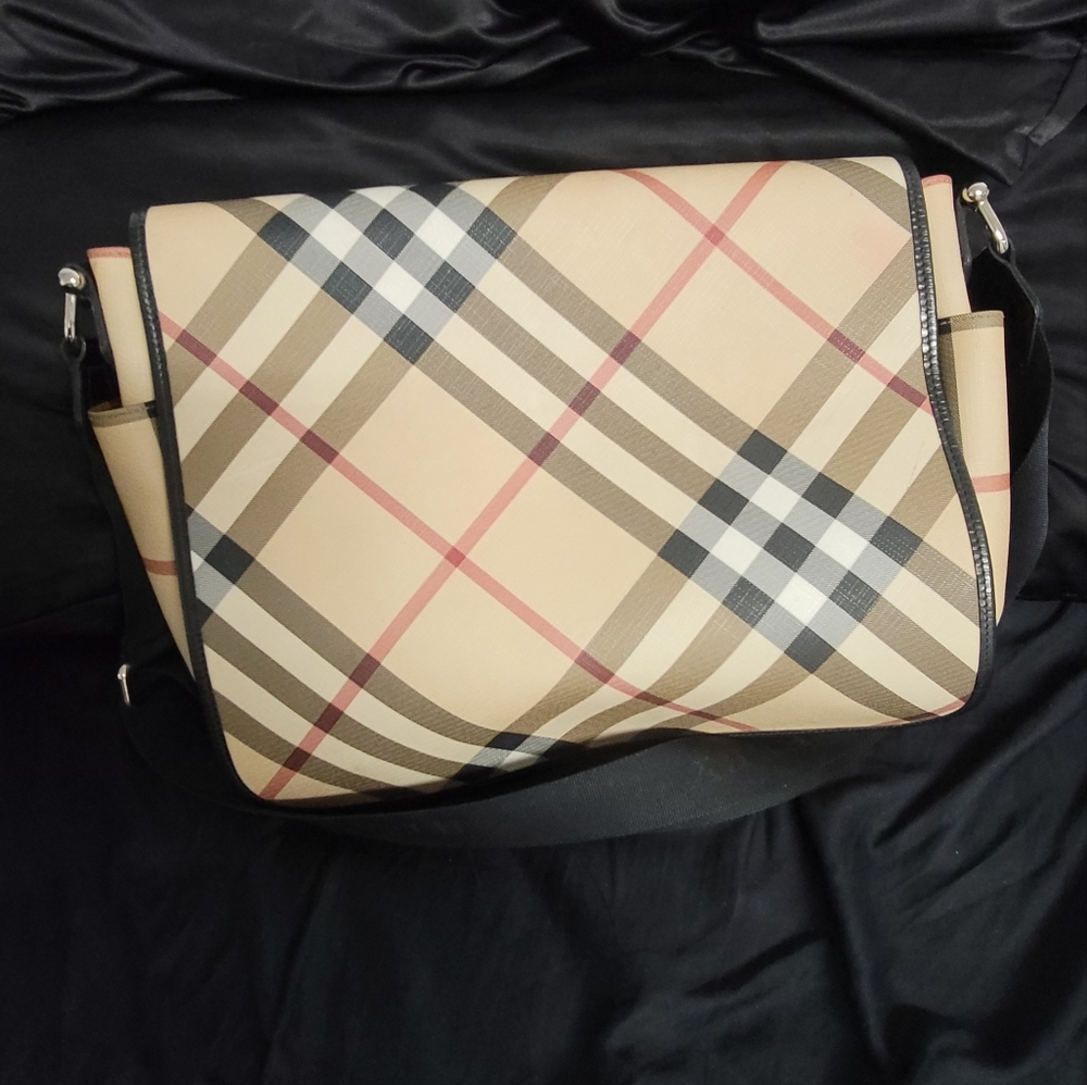 Burberry haymarket daiper bag